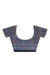 Buy_Geroo Jaipur_Blue Modal, Silk Sequins, Ajrakh Printed Saree With Unstitched Blouse Piece