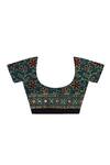 Shop_Geroo Jaipur_Green Modal Sequins, Embroidery Ajrakh Print Saree With Unstitched Blouse Piece _Online_at_Aza_Fashions