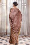 Shop_Geroo Jaipur_Brown Modal, Silk Zari Printed Saree With Unstitched Blouse Piece _at_Aza_Fashions