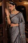 Buy Geroo Jaipur Blue Modal, Silk Sequins, Embroidery Woven Saree With Unstitched Blouse Piece Buy_Geroo Jaipur_Blue Modal, Silk Sequins, Embroidery Woven Saree With Unstitched Blouse Piece