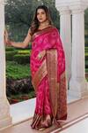 Buy Geroo Jaipur Pink Silk Zari Woven Saree With Unstitched Blouse Piece Online at Aza Fashions Buy_Geroo Jaipur_Pink Silk Zari Woven Saree With Unstitched Blouse Piece _Online_at_Aza_Fashions