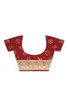 Geroo Jaipur_Red Silk Zari Bandhani Pattern Saree With Unstitched Blouse Piece _Online_at_Aza_Fashions
