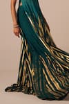 Jyoti Sachdev Iyer_Green Chanderi Beads, Crystals, Foil Printing Metallic Anarkali And Gharara Set _Online_at_Aza_Fashions