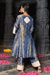 Shop Monk & Mei By Sonia Anand Blue Silk, Tissue Metallic Thread, Lace, Bhavya Embellished Kurta And Pant Set at Aza Fashions Shop_Monk & Mei By Sonia Anand_Blue Silk, Tissue Metallic Thread, Lace, Bhavya Embellished Kurta And Pant Set _at_Aza_Fashions