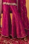 Shop_Monk & Mei By Sonia Anand_Pink Silk, Tissue Embroidery, Zari, Mihira Embellished Short Kurta Sharara Set _Online_at_Aza_Fashions