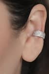 Shop_Anana_Silver Plated Crystals Cubic Zirconia Embellished Ear Cuff _at_Aza_Fashions