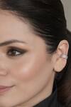 Buy_Anana_Silver Plated Crystals Cubic Zirconia Embellished Ear Cuff _at_Aza_Fashions