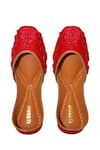 Shop_Kurrbat_Red Gulaab Floral Embroidered Jutti _at_Aza_Fashions