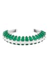 Shop_Isharya_Green Gemstones, Crystals Daphne Emerald Cuff Bracelet _at_Aza_Fashions