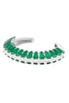 Isharya_Green Gemstones, Crystals Daphne Emerald Cuff Bracelet _Online_at_Aza_Fashions