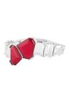Isharya_Red Stones, Crystals Irisa Ruby Cuff Bracelet _Online_at_Aza_Fashions
