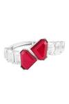 Shop_Isharya_Red Stones, Crystals Irisa Ruby Cuff Bracelet _at_Aza_Fashions