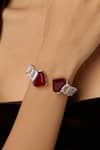 Shop_Isharya_Red Stones, Crystals Irisa Ruby Cuff Bracelet _Online_at_Aza_Fashions