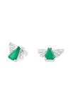 Isharya_Green Crystals, Gemstones Gatsby Emerald Studs _Online_at_Aza_Fashions