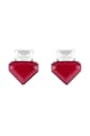 Shop Isharya Red Crystals, Stones Riviera Ruby Studs at Aza Fashions Shop_Isharya_Red Crystals, Stones Riviera Ruby Studs _at_Aza_Fashions
