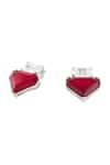 Isharya Red Crystals, Stones Riviera Ruby Studs Online at Aza Fashions Isharya_Red Crystals, Stones Riviera Ruby Studs _Online_at_Aza_Fashions