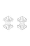 Shop Isharya Silver Plated Crystals, Stones Jazzline Deco Studs at Aza Fashions Shop_Isharya_Silver Plated Crystals, Stones Jazzline Deco Studs _at_Aza_Fashions