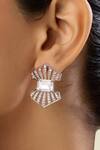 Shop Isharya Silver Plated Crystals, Stones Jazzline Deco Studs Online at Aza Fashions Shop_Isharya_Silver Plated Crystals, Stones Jazzline Deco Studs _Online_at_Aza_Fashions