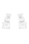 Shop_Isharya_Silver Plated Crystals, Stones Symmetra Imitation Diamante Studs _at_Aza_Fashions