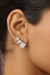 Shop_Isharya_Silver Plated Crystals, Stones Symmetra Imitation Diamante Studs _Online_at_Aza_Fashions