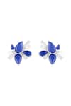 Shop_Isharya_Blue Crystals, Stones Octavia Sapphire Studs _at_Aza_Fashions