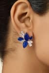 Shop_Isharya_Blue Crystals, Stones Octavia Sapphire Studs _Online_at_Aza_Fashions