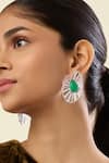 Buy Isharya Green Crystals, Gemstones Triad Statement Studs at Aza Fashions Buy_Isharya_Green Crystals, Gemstones Triad Statement Studs _at_Aza_Fashions