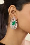 Shop Isharya Green Crystals, Gemstones Triad Statement Studs Online at Aza Fashions Shop_Isharya_Green Crystals, Gemstones Triad Statement Studs _Online_at_Aza_Fashions