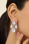 Shop_Isharya_Silver Plated Crystals, Stones Linae Nova Danglers _Online_at_Aza_Fashions