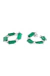 Isharya_Green Crystals, Stones Forme Embellished Earrings _Online_at_Aza_Fashions