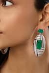 Shop_Isharya_Green Crystals, Stones Bijou Statement Danglers _Online_at_Aza_Fashions