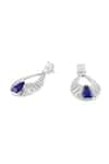 Isharya_White Crystals, Stones Marquise Sapphire Danglers _Online_at_Aza_Fashions