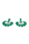 Isharya_Green Crystals, Gemstones Studio Emerald Danglers _Online_at_Aza_Fashions