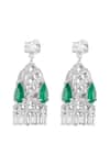 Isharya_White Crystals, Stones Atelier Studded Danglers _Online_at_Aza_Fashions