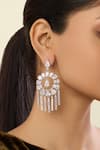 Shop_Isharya_Silver Plated Crystals, Stones Mirror Embellished Chandbalis _Online_at_Aza_Fashions