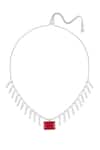 Shop_Isharya_Red Florence Charm Choker _at_Aza_Fashions