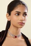 Buy_Isharya_Red Florence Charm Choker _at_Aza_Fashions
