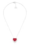 Shop_Isharya_Silver Plated Prismatica Embellished Pendant Necklace _at_Aza_Fashions