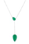 Buy_Isharya_Silver Plated Lillian Emerald Y Necklace _Online_at_Aza_Fashions