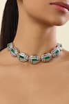 Shop_Isharya_Silver Plated Odette Embellished Choker _Online_at_Aza_Fashions
