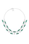 Shop_Isharya_Green Clara Collar Embellished Choker _at_Aza_Fashions