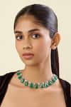 Buy_Isharya_Green Clara Collar Embellished Choker _at_Aza_Fashions