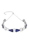 Shop_Isharya_Blue Beatrice Embellished Choker _at_Aza_Fashions