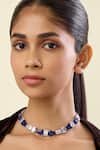 Buy_Isharya_Blue Beatrice Embellished Choker _at_Aza_Fashions