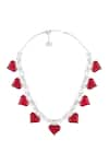 Shop_Isharya_Red Delphine Collar Choker _at_Aza_Fashions