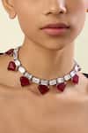 Buy_Isharya_Red Delphine Collar Choker _Online_at_Aza_Fashions