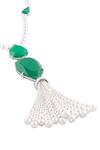 Buy_Isharya_Green Esme Emerald Tassel Pendant Necklace _Online_at_Aza_Fashions
