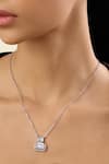 Shop_Isharya_Silver Plated Glint Haus Pendant Necklace _Online_at_Aza_Fashions