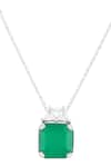 Isharya Green Glamore Crystal Embellished Pendant Necklace Online at Aza Fashions Isharya_Green Glamore Crystal Embellished Pendant Necklace _Online_at_Aza_Fashions