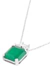 Buy Isharya Green Glamore Crystal Embellished Pendant Necklace Online at Aza Fashions Buy_Isharya_Green Glamore Crystal Embellished Pendant Necklace _Online_at_Aza_Fashions